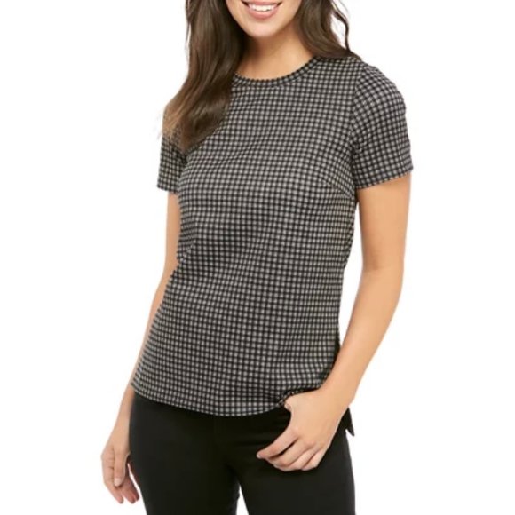 Michael Kors Tops - Michael Kors Сheck Tunic Top Black White Knit Wmns